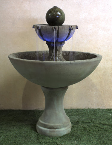 Ronde Two Tier Outdoor Cast Stone Garden Fountain